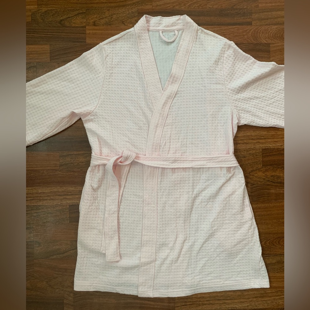 Croft & Barrow New Housecoat or Bath Kimono Robe Womens XL Waffled Pink RN 73277